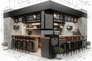 工业风吧台｜CAD+3DMAX 全流程效果图创作