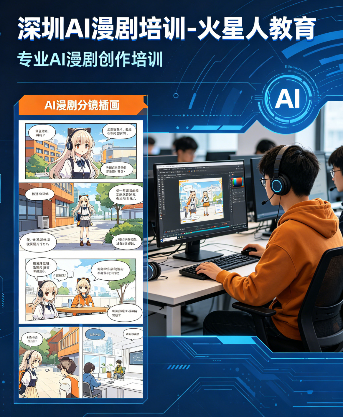 深圳AI漫剧培训:火星人教育「AI漫剧导演班」,抢占千亿内容新蓝海