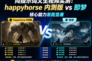 同提示词文生视频实测:happyhorse 内测版 vs 即梦 核心能力差距显著