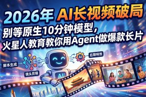 2026 年 AI 长视频破局：别等原生 10 分钟模型，火星人教育教你用 Agent 做爆款长片