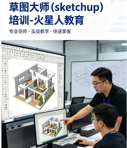 深圳SketchUp线下培训机构推荐｜火星人教育：商业实战教学