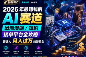 2026 年最赚钱的 AI 赛道：出海漫剧 / 短剧接单平台全攻略，普通人月入过万的新机会