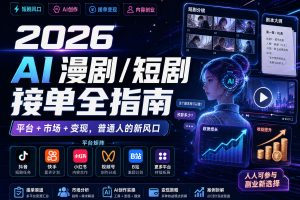 2026 AI 漫剧 / 短剧接单全指南：平台 + 市场 + 变现，普通人的新风口