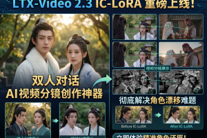 LTX-Video 2.3 IC-LoRA 重磅上线！双人对话 AI 视频分镜创作神器，彻底解决角色漂移难题