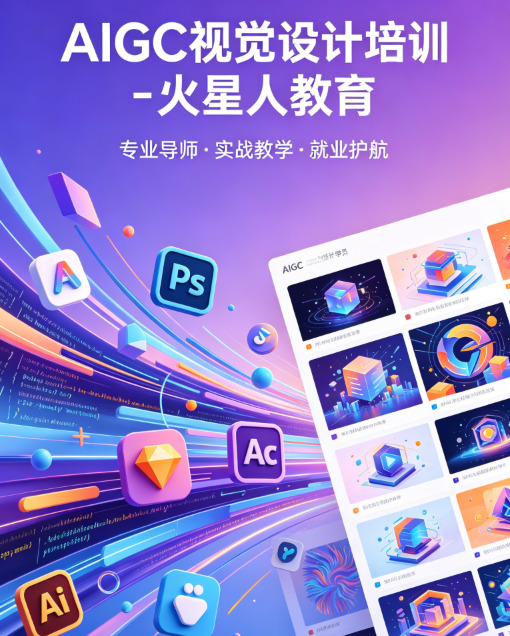 深圳零基础学AI设计:火星人教育AIGC视觉设计就业班面授