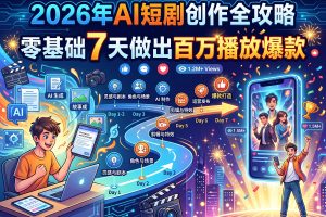 2026 年 AI 短剧创作全攻略：零基础 7 天做出百万播放爆款